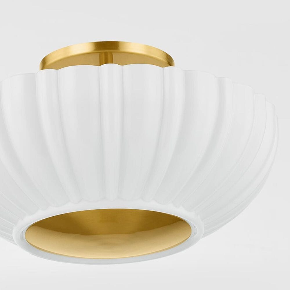 Mitzi Lighting Anne 2-Light Flush Mount in Aged Brass, , large