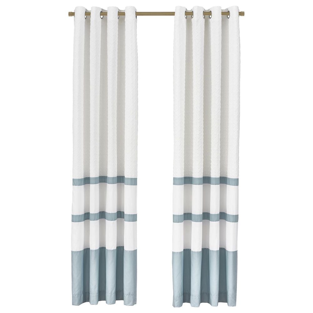 Royal Court Trilogy 84" x 50" Window Panel Pair in White and Blue, , large