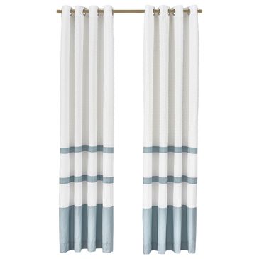 Royal Court Trilogy 84" x 50" Window Panel Pair in White and Blue, , large