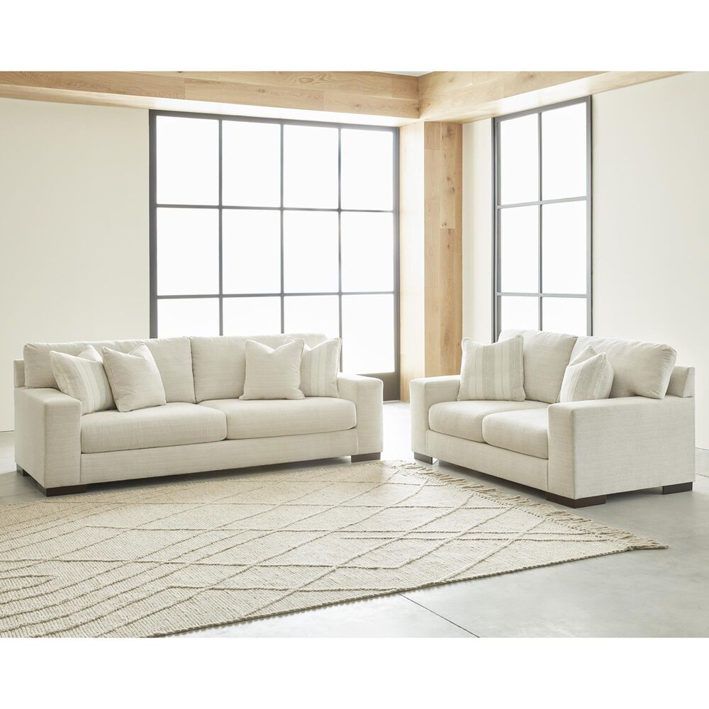 Ashley Maggie Stationary Sofa and Loveseat Set in Birch, , large