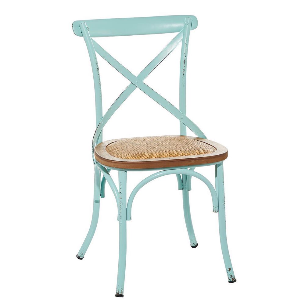 Maple and Jade Farmhouse Metal Dining Chair in Blue, , large
