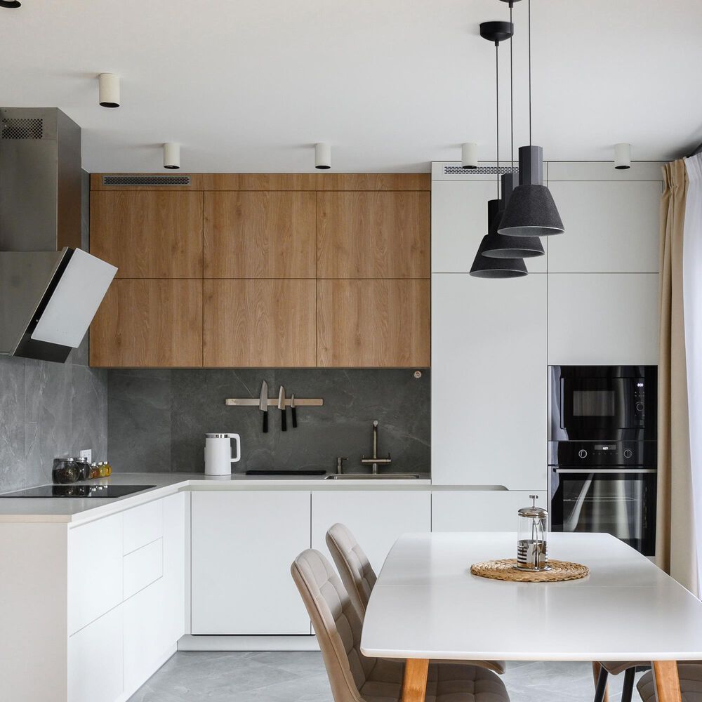 Golden Lighting Faroe 8" 1-Light LED Pendant in Flecked Black and Grey, , large