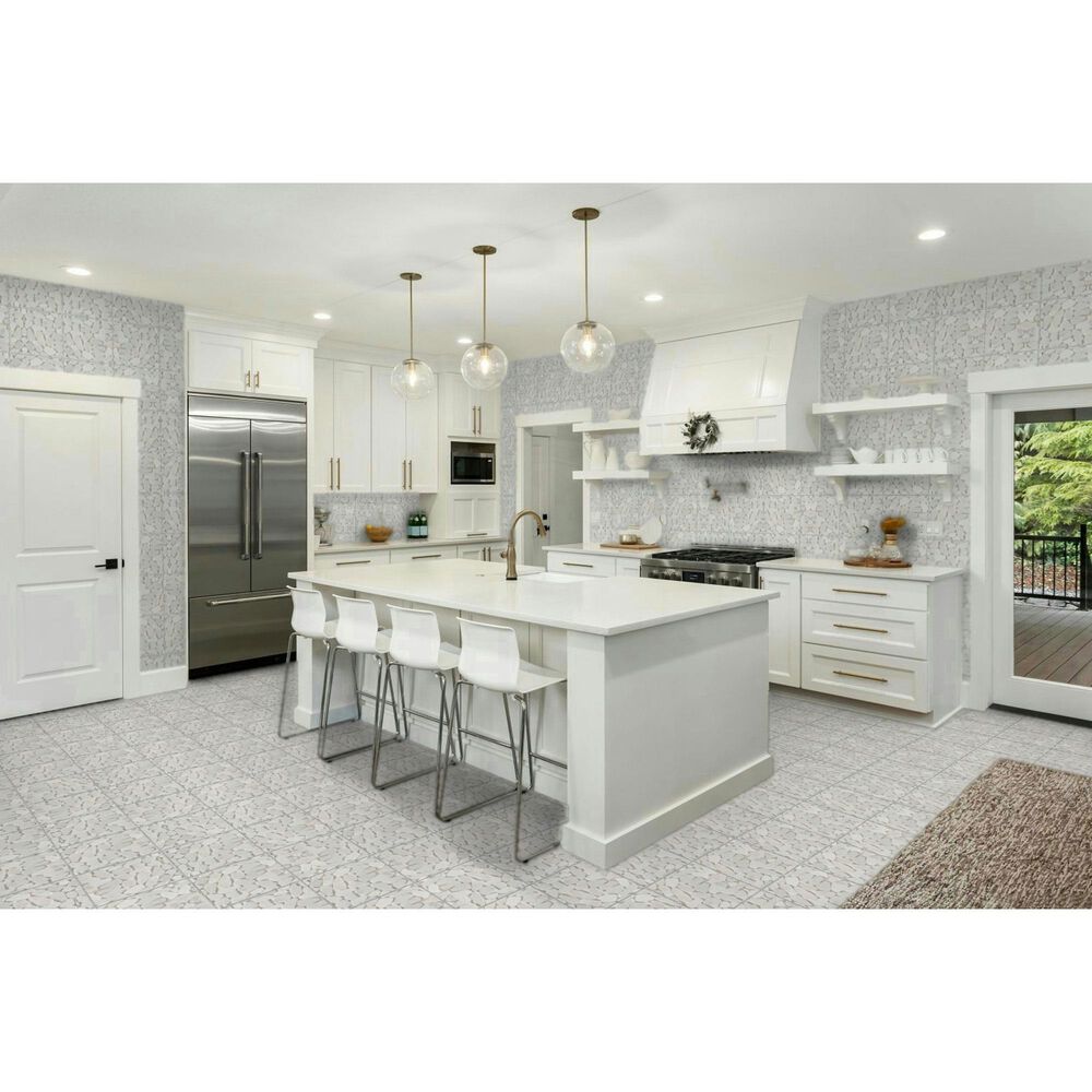Emser Opuscar White 12" x 12" Honed Natural Stone Mosaic Sheet, , large