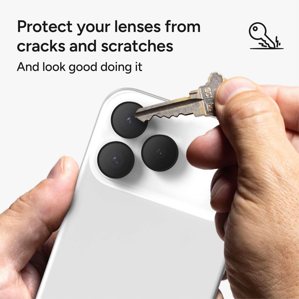 Zagg InvisibleShield Glass Elite Camera Lens Protector for Apple iPhone 15 Pro/16 Pro Max/16 Pro/17 Pro/17 Pro Max in Black, , large