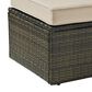 Crosley Furniture Palm Harbor Wicker Ottoman With Sand Cushion, , large