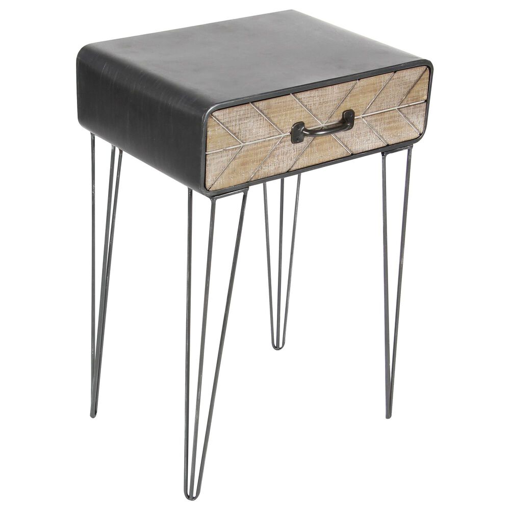 Uma Enterprises Modern Accent Table in Black, Brown and Gray, , large