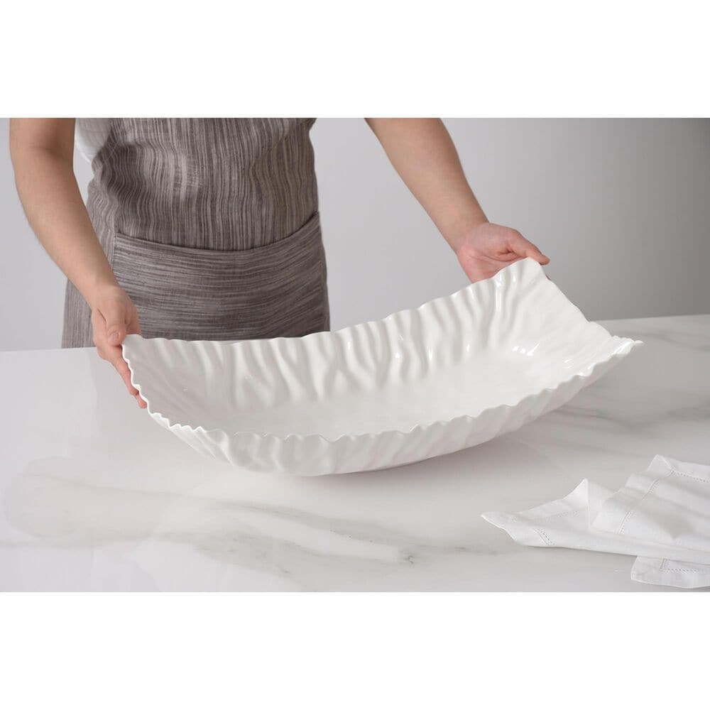 Pampa Bay Mascali Bianca Rectangular Centerpiece in White, , large