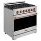 Thor Kitchen Gordon Ramsay 6 Cu. Ft. Professional Gas Range with Rose Gold Handle Kit in Stainless Steel, , large