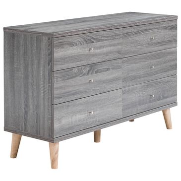 Furniture of America Morel 6-Drawer Dresser in Distressed Gray and Natural, , large