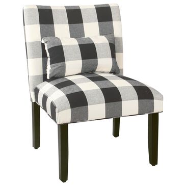 Kinfine HomePop Accent Chair in Black Buffalo Plaid, , large