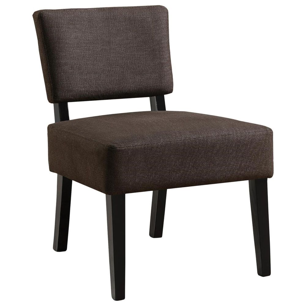 Monarch Specialties Accent Chair in Dark Brown and Black, , large