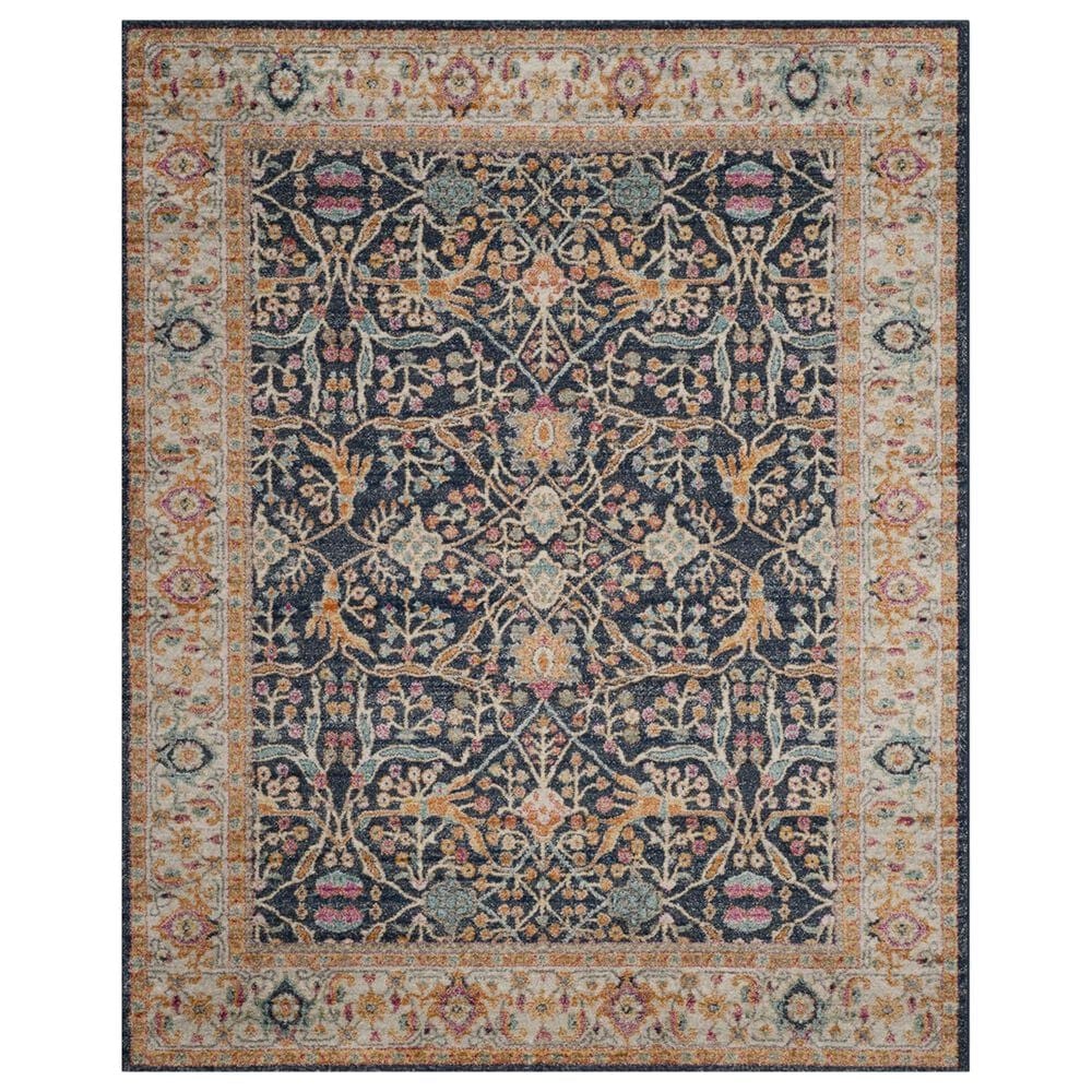 Safavieh Madison MAD612D 10" x 14" Navy and Creme Area Rug, , large