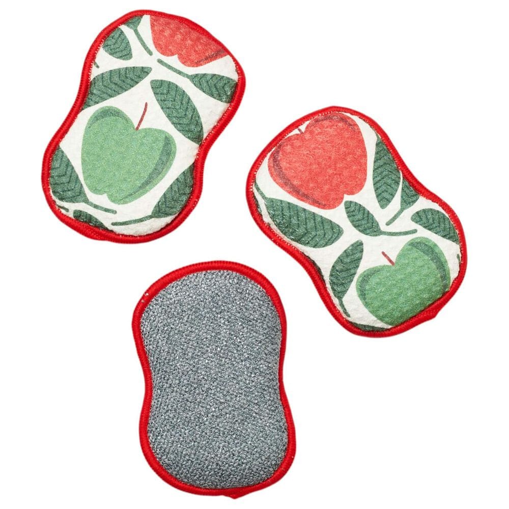 Once Again Home Happy Apple Re: Usable Sponges in Cream (Set of 3), , large