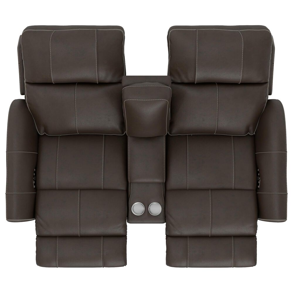 Catnapper Fredda Power Reclining Console Loveseat with Power Headrests in Coffee, , large