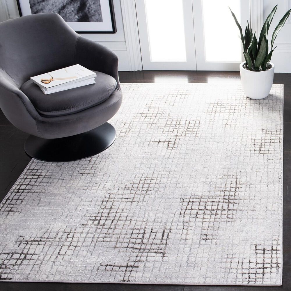 Safavieh Orchard Geometric 5&#39;5&quot; x 7&#39;7&quot; Grey and Light Grey Area Rug, , large