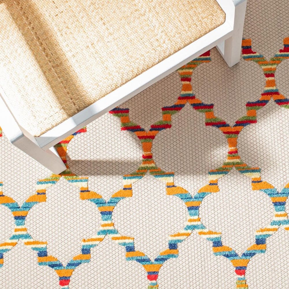 Safavieh Cabana CBN333A 8&#39; x 10&#39; Ivory and Orange Indoor/Outdoor Area Performance Rug, , large