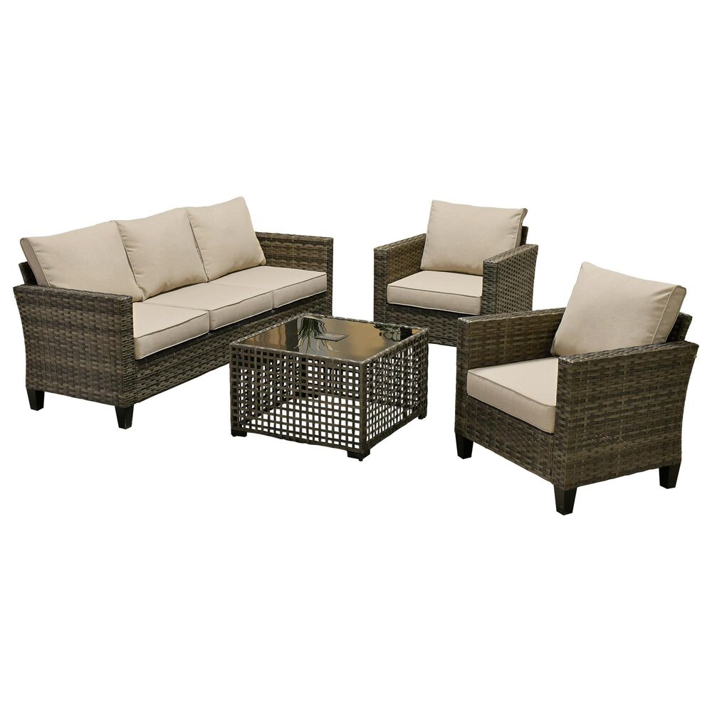 HOMLUX 4-Piece Outdoor Sofa Set in Beige, , large