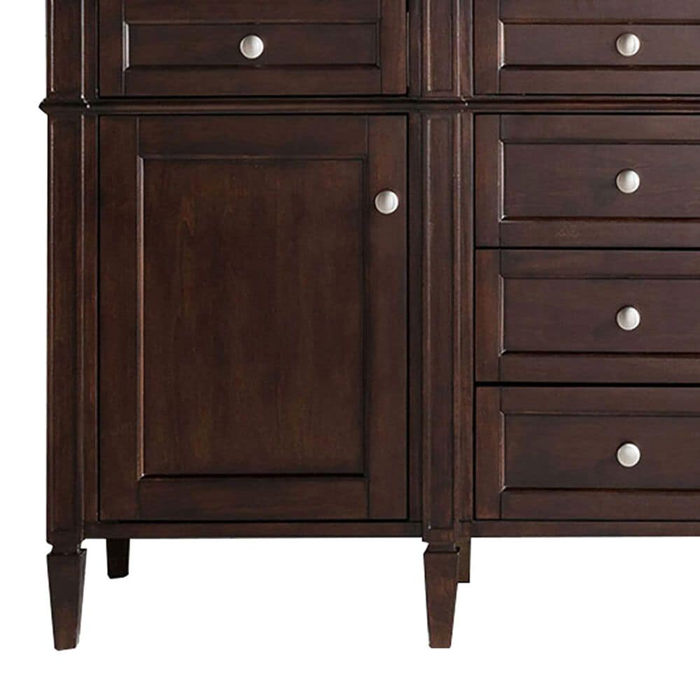James Martin Vanities Brittany 60&quot; Double Bathroom Vanity in Burnished Mahogany with 3 cm White Zeus Quartz Top and Rectangular Sinks, , large