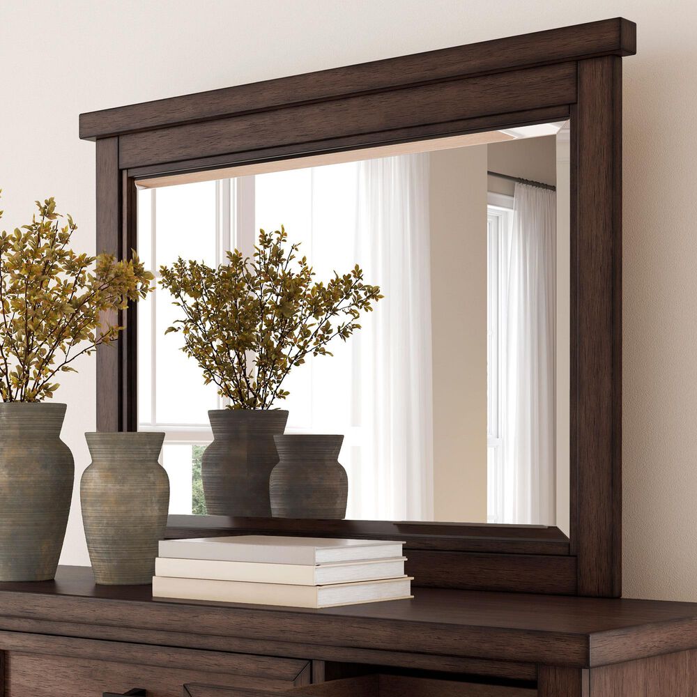 Ashley Taffenbrook 10-Drawer Dresser and Mirror in Medium Brown, , large