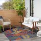 Nourison Aloha ALH18 3"6" x 5"6" Navy and Multicolor Indoor/Outdoor Area Rug, , large