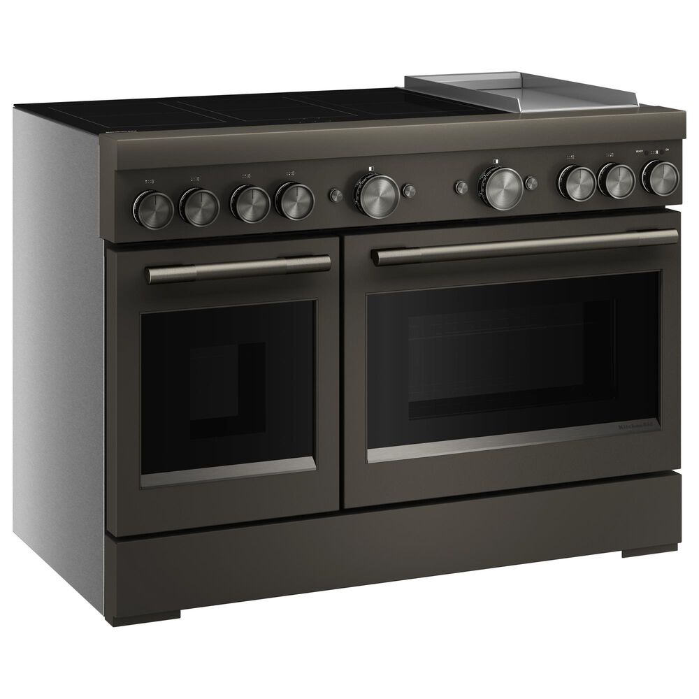 KitchenAid 6.3 Cu. Ft. Freestanding Commercial-Style Induction Range with Griddle in Black Ore, , large