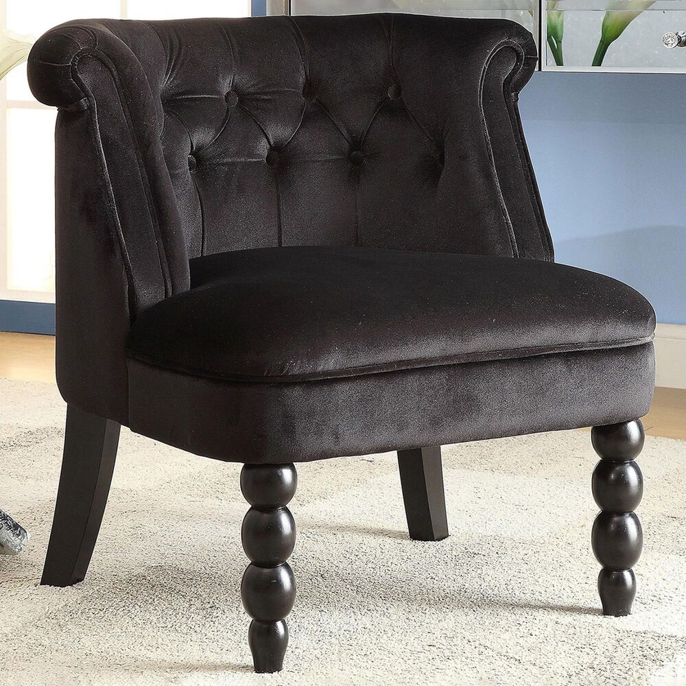 Baxton Studio Flax Accent Chair in Black, , large