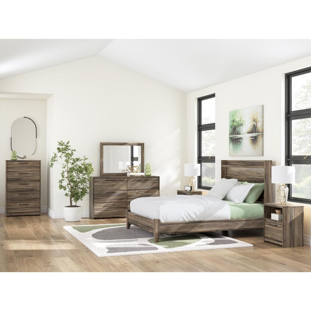 Ashley Elbrim 1-Drawer Nightstand in Brown with USB Port, , large