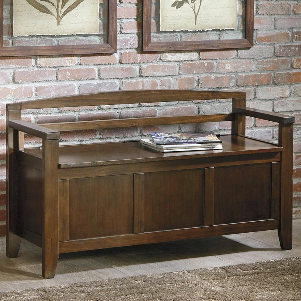 Signature Design by Ashley Charvanna Storage Bench in Dark Brown, , large
