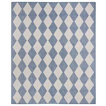 Nourison Positano Geometric Navy Blue 9" x 12" Indoor/Outdoor Area Rug, , large