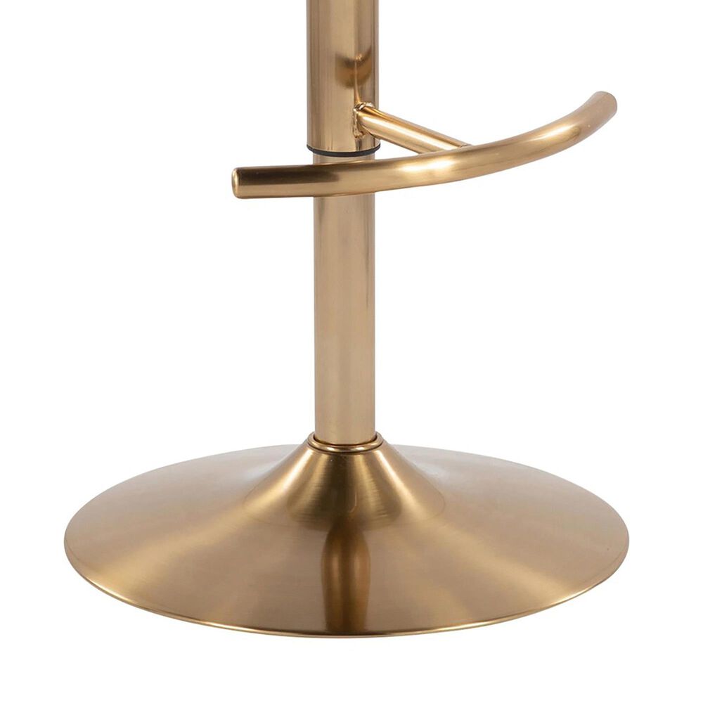 LumiSource Grotto Swivel Barstool with White Faux Leather Upholstery in Gold and Light Grey (Set of 2), , large