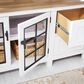 Ashley Ashbryn 74" TV Stand in White and Natural, , large
