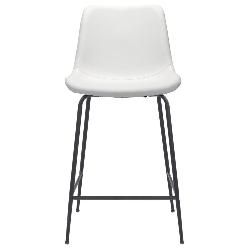 Zuo Modern Byron Counter Chair in White/Black, , large