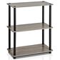 HOMLUX 3-Tier Compact Open Storage Bookshelf in French Oak and Black, , large