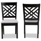 Baxton Studio Caron Side Chair with Grey Cushion in Espresso Brown (Set of 2), , large
