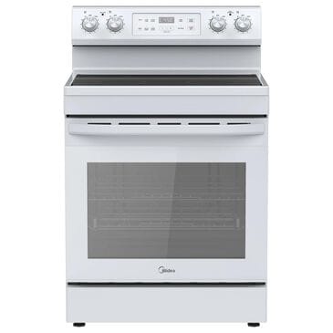 Midea 6.3 Cu. Ft. 4-Element Freestanding Electric Range with Steam Cleaning in White, , large