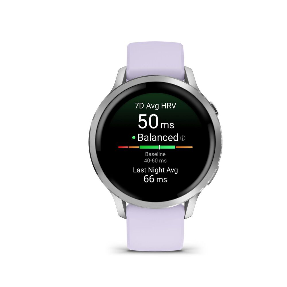 Garmin Venu 4  41 mm Silver with Periwinkle Silicone Band, , large
