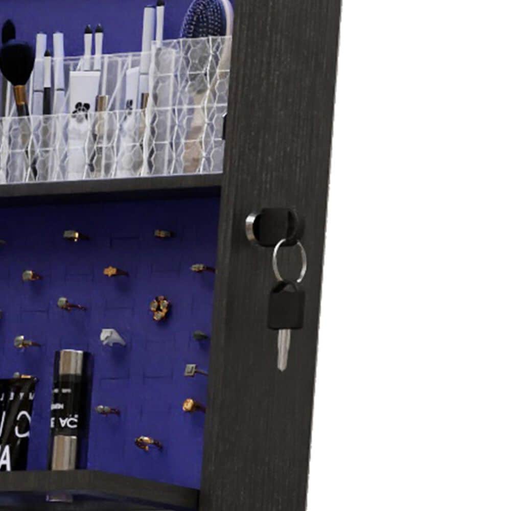 GigaCloud Swivel Jewelry Cabinet with Full Length Mirror and Storage Drawers in Black, , large