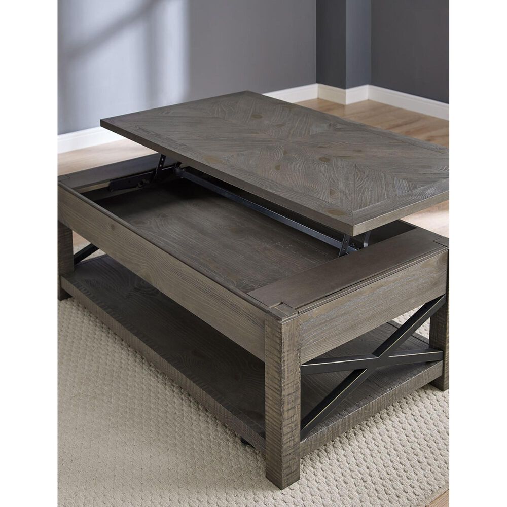 Crystal City Dexter Lift-Top Cocktail Table in Driftwood, , large