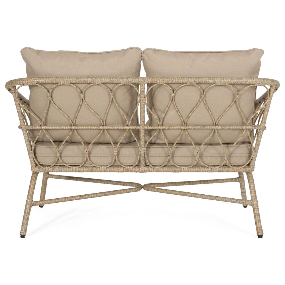Hearth and Haven Bruce Outdoor Loveseat with Cushions in Brown, , large