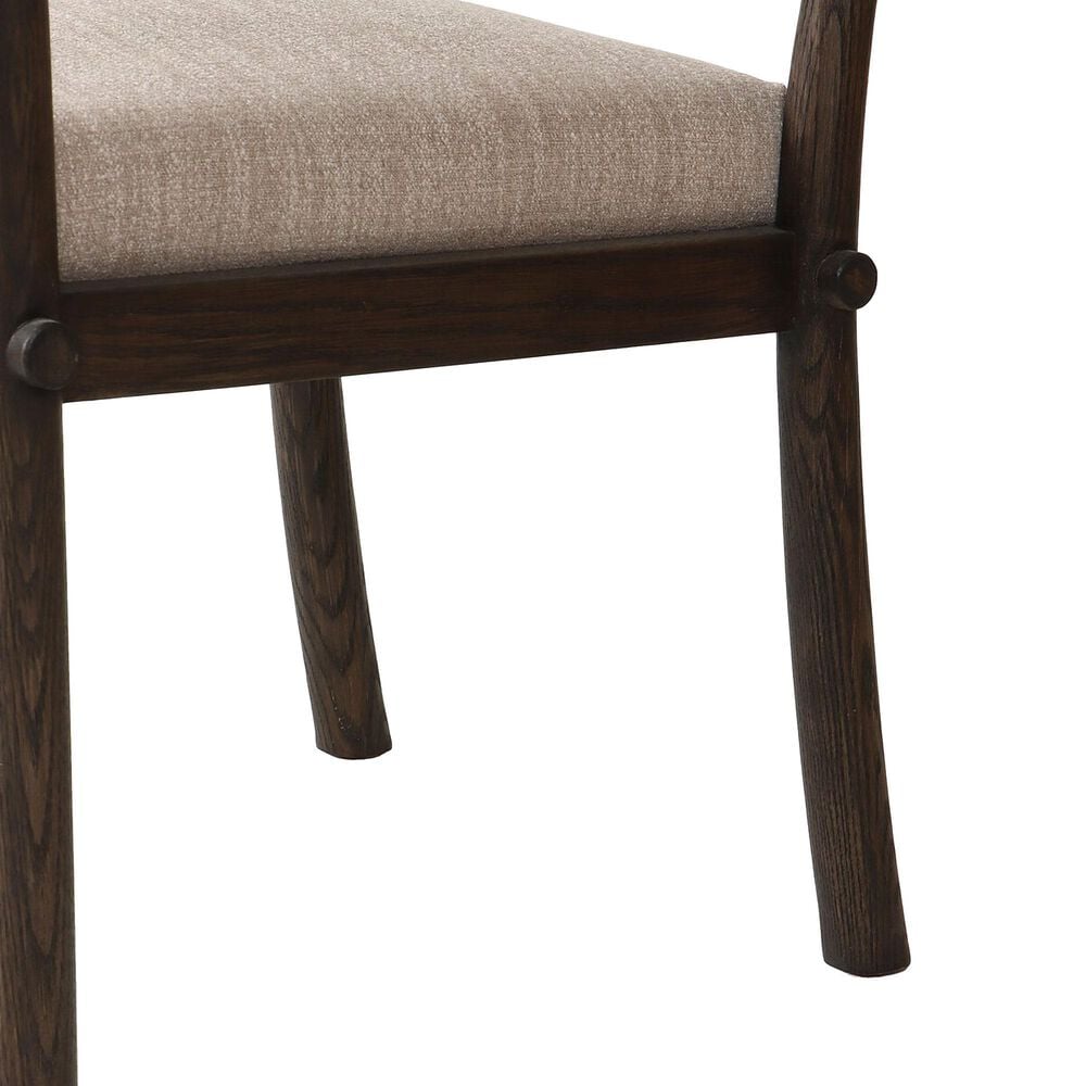 Four Hands Akiro Dining Arm Chair with Laken Stone Fabric in Warm Oak, , large