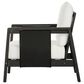 HOMLUX Outdoor Club Chair with Black Textilene Accents in White, , large