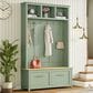 HOMLUX 6-Hook Hall Tree with 2-Drawer in Green, , large