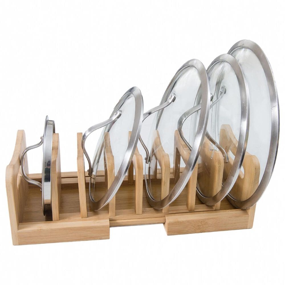 Lipper International Bamboo Expandable Lid Holder in Brown, , large