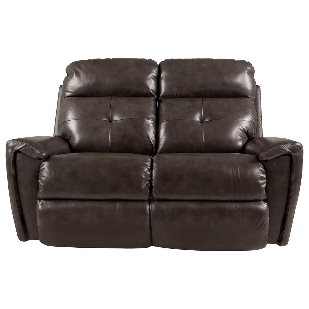 La-Z-Boy Leather Reclining Loveseat in Charcoal , , large