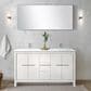 Lexora Home Lafarre 60" Double Bathroom Vanity in White with 2 cm White Quartz Top and Rectangular Sinks, , large