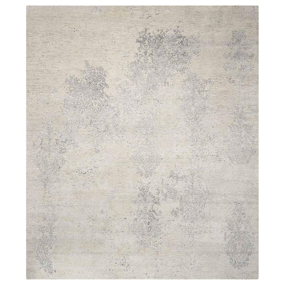Nourison Silk Shadows 2" x 3" Ivory and Silver Area Rug, , large