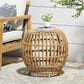 Hearth and Haven Ottawa Outdoor Side Table with Open Weave Design in Light Brown, , large