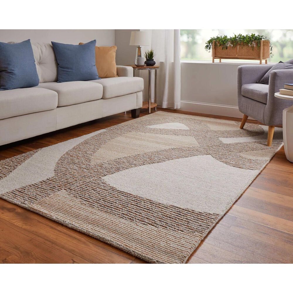 Feizy Pollock 8&#39; x 10&#39; Beige and Ivory Area Rug, , large