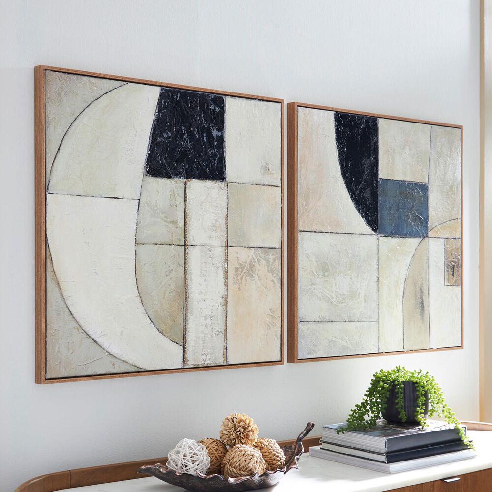 Ashley Bexlen 30" x 30" Wall Art in Tan, Taupe and Black (Set of 2), , large