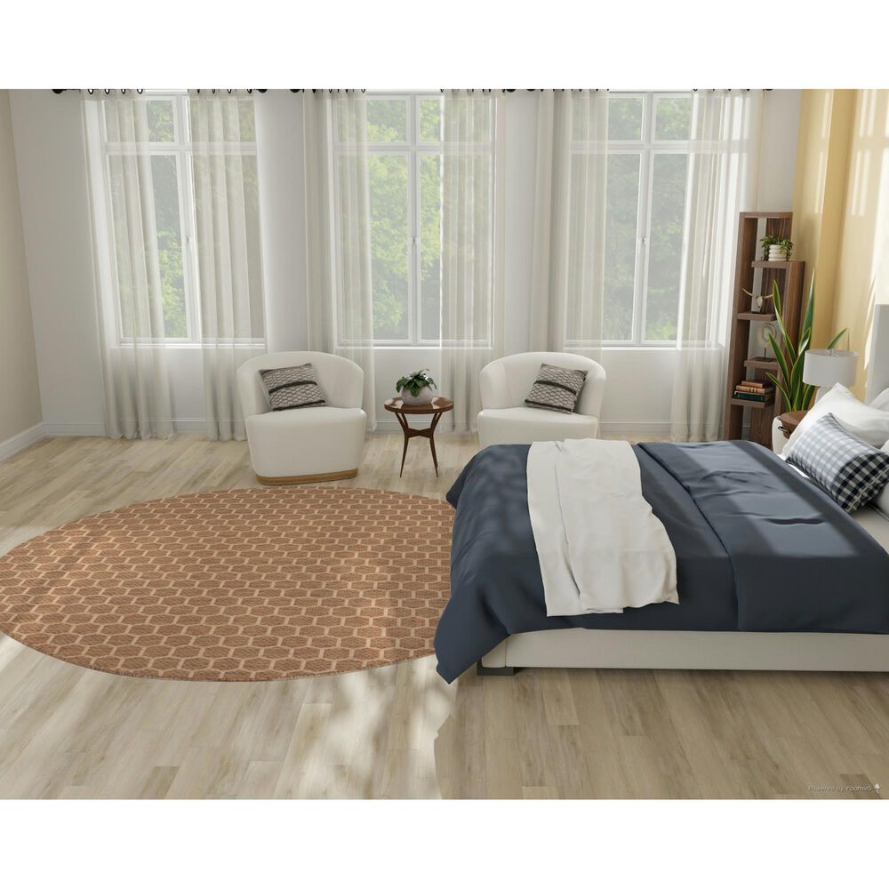 Nourison Twist Reversible 8&#39; Round Natural Indoor/Outdoor Area Rug, , large